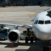 香港飛機場登機的地方，有一家飛機